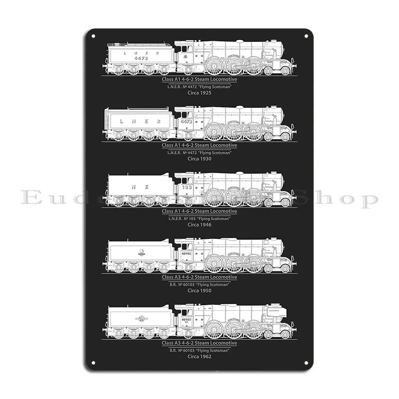 Flying Scotsman 1925 1962 Metal Sign Design Wall Decor Wall Mural Designs Living Room Tin Sign Poster