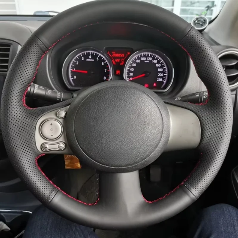 Custom NonSlip Microfibre Leather Sunny Versa 2013 Almera Car Interior Accessories Car Steering Wheel Cover For Nissan March