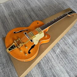 Professional orange 12 strings semi-hollow eelectric guitar, AAA Rosewood Fingerboard,limited edition,in stock