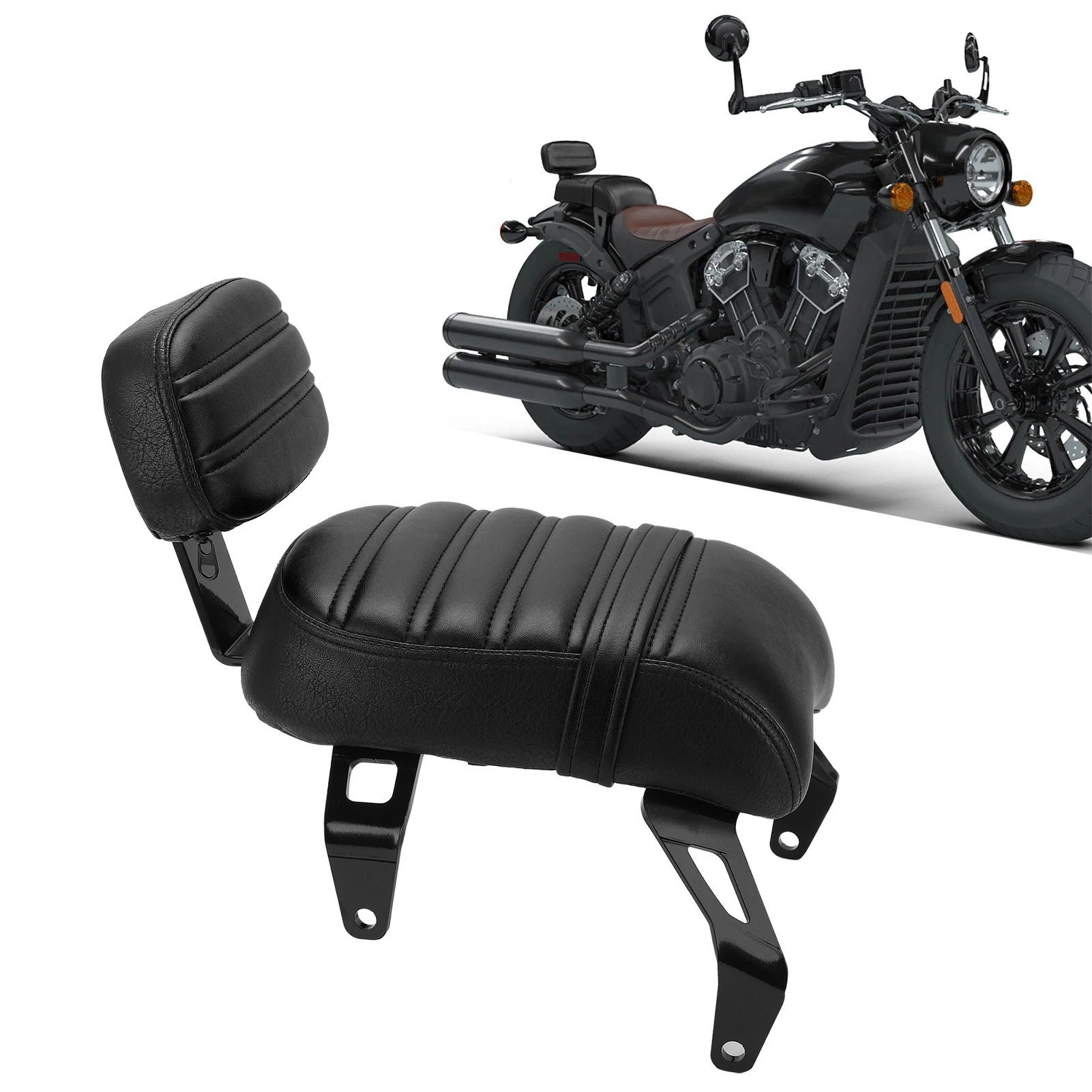 

Passenger Seat Backrest Motorcycle Parts Rear Passenger Seat with Backrest Kits Replacement for Indian Bobber 2018‑2023