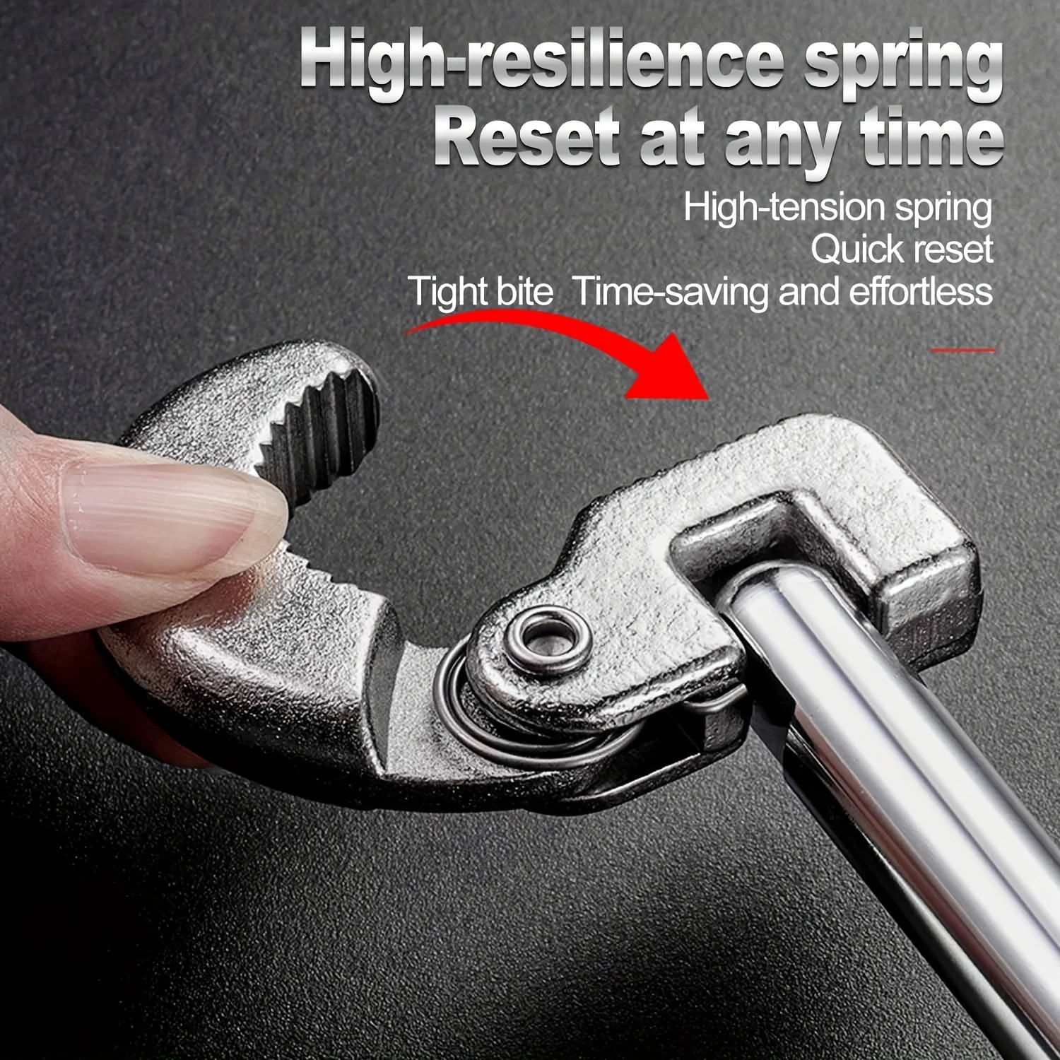 Multifunktionaler, verstellbarer Waschbeckenschlüssel, mechanisches Sanitärwerkzeug aus Metall für Wasserhahn, Badezimmerrohre und Abflussinstallation – Detail 3