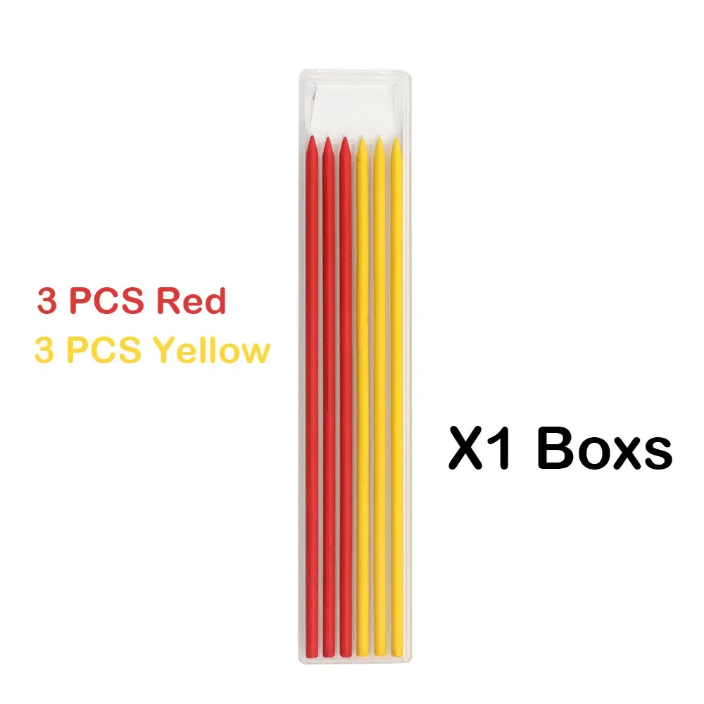 6/12 PCS Carpenter Pencil Lead Refills 2.8 mm Solid Mechanical Carpenters Pencils Refill Replacement School Supplies Stationery