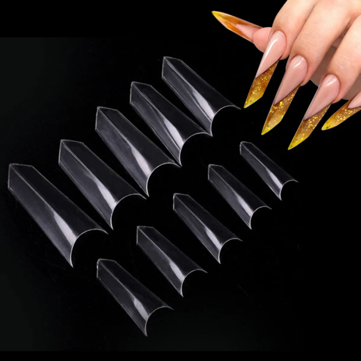 

Makartt Clear False Nail Tips Acrylic Nail Gel Polish DIY Nail Extensions Press On Fake Tips Manicure Nail Art 500Pcs /Bag