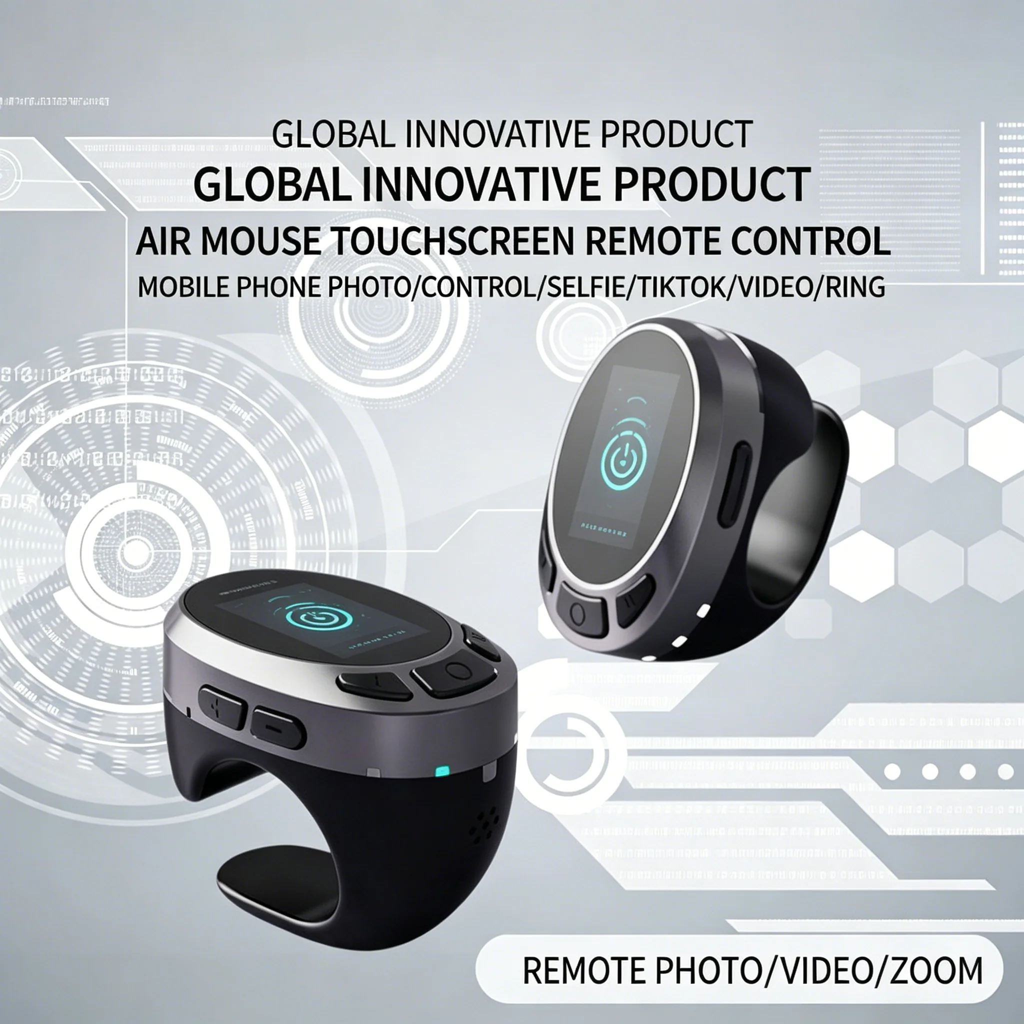 Bluetooth Air Mouse Remote With Touchpad Page Turn Volume Control Video Browse Selfie For Android IOS HarmonyOS Phone Tablet