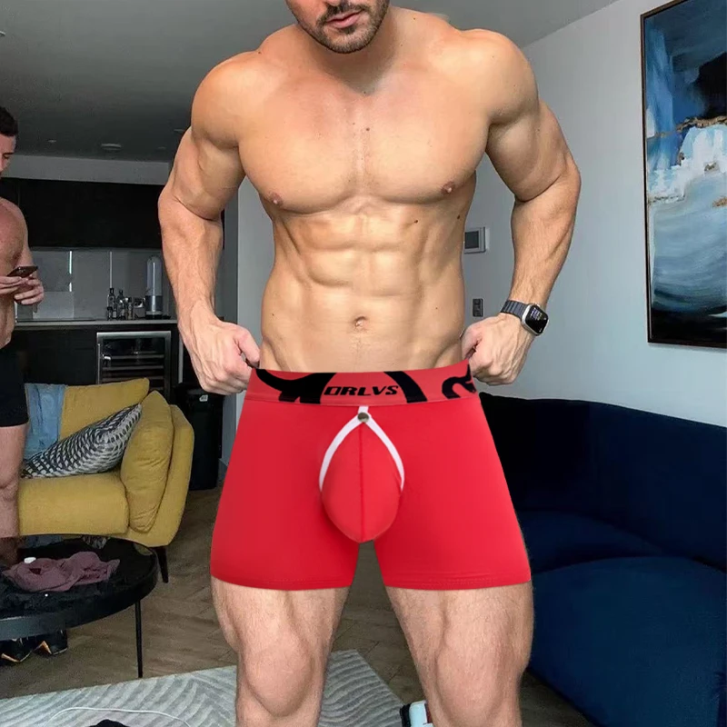 3pcs Serpentine Belt Men's Boxer Underwear Modal Sexy Freely Detachable Pouch Low Waist Sports Exercise Open Back Underpants