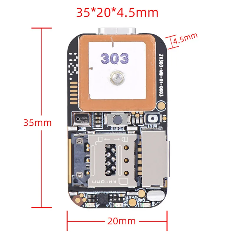 WSH1 Super Mini Size GPS Tracker GSM AGPS Wifi LBS Locator Free Web APP Tracking Voice Recorder ZX303 PCBA Inside 87HE