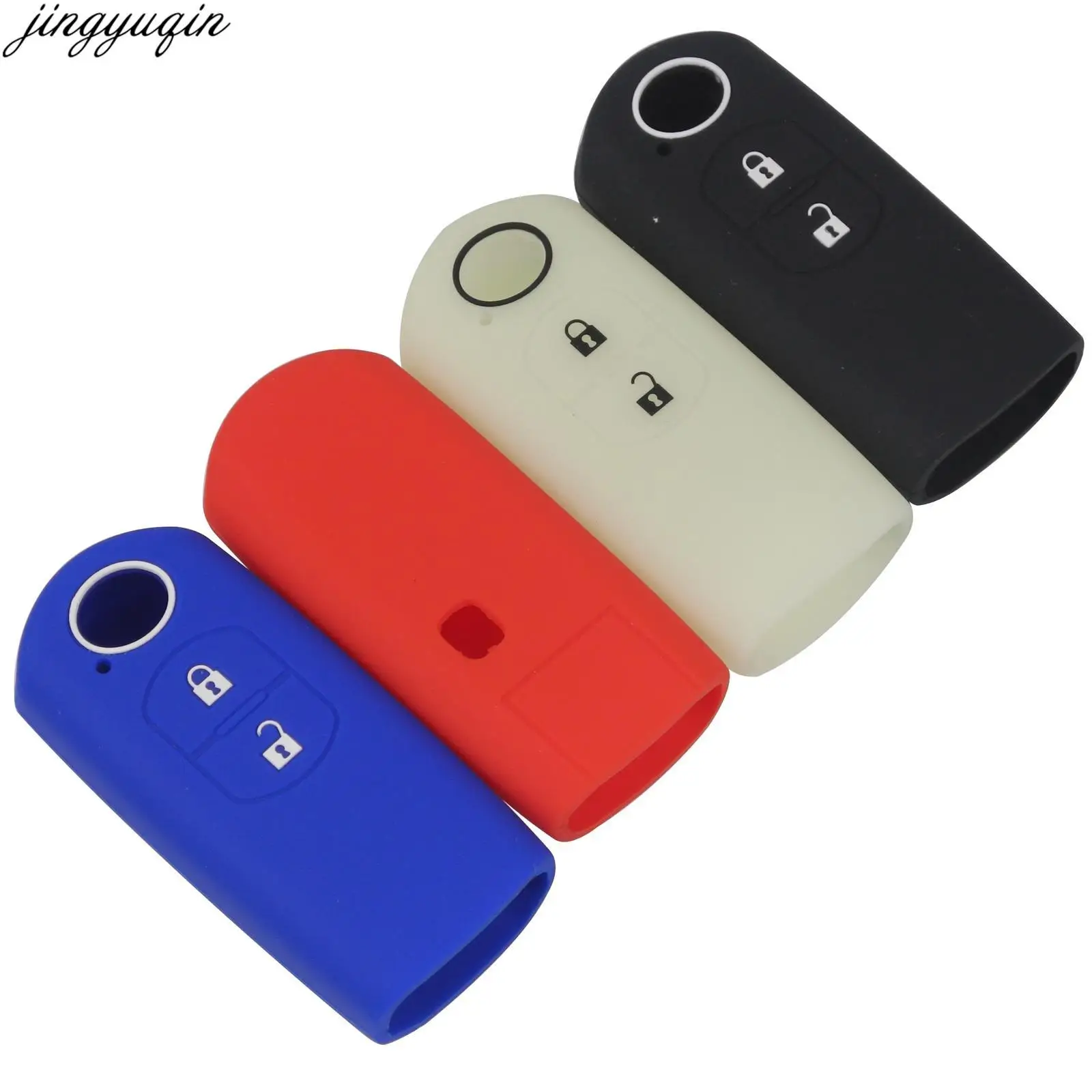 Jingyuqin 10pcs 2/3/4Buttons Remote Car Key Cover Silicone Case For Mazda Atenza 3 Axela 5 6 CX4 CX-4 CX5 CX-5 CX7 CX-7 CX9 CX-9