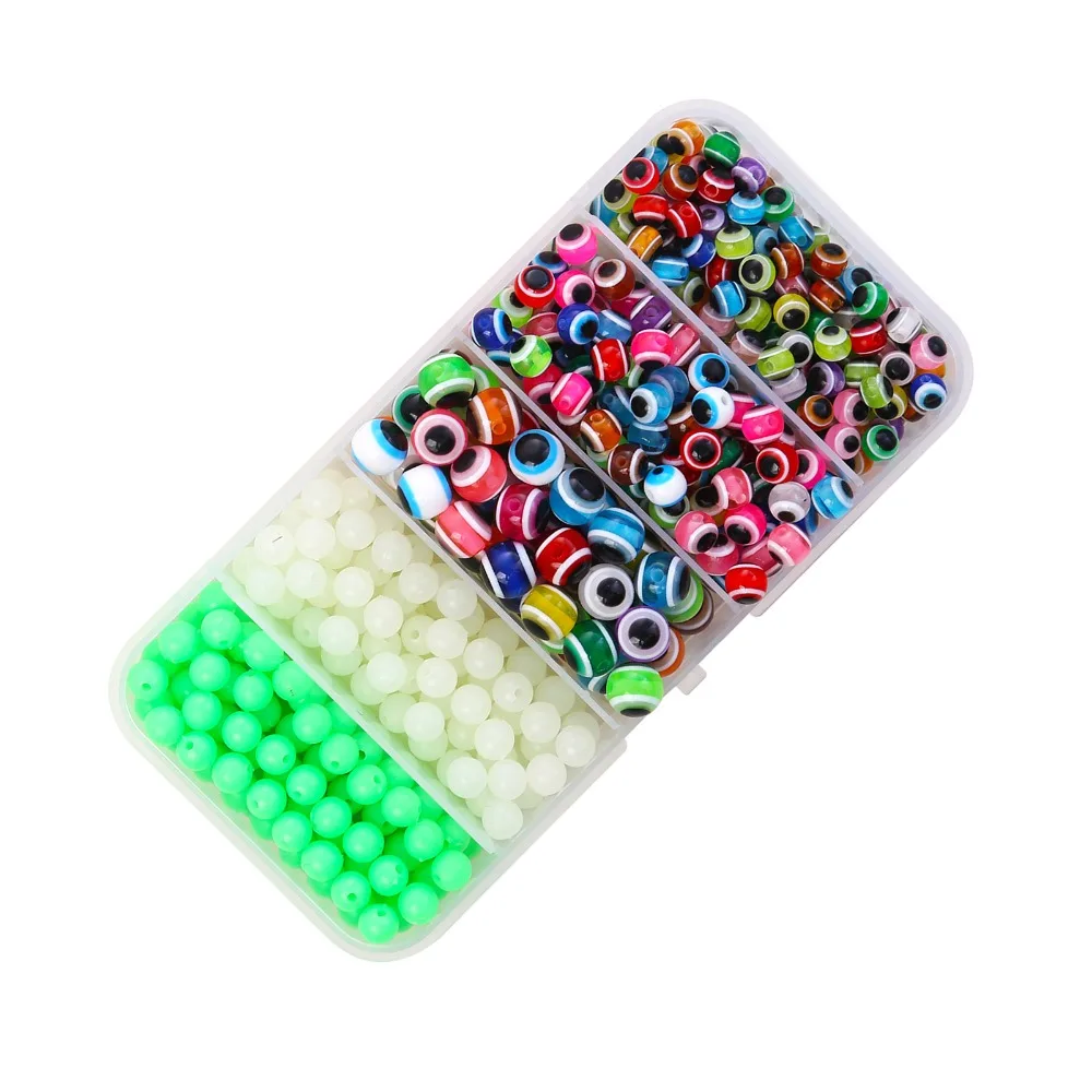 Durable 5mm 6mm 8mm Fishing Beads with Luminous Mixed Colors Fish Eye Beads Fishing Line Bead Freshwater Fishing