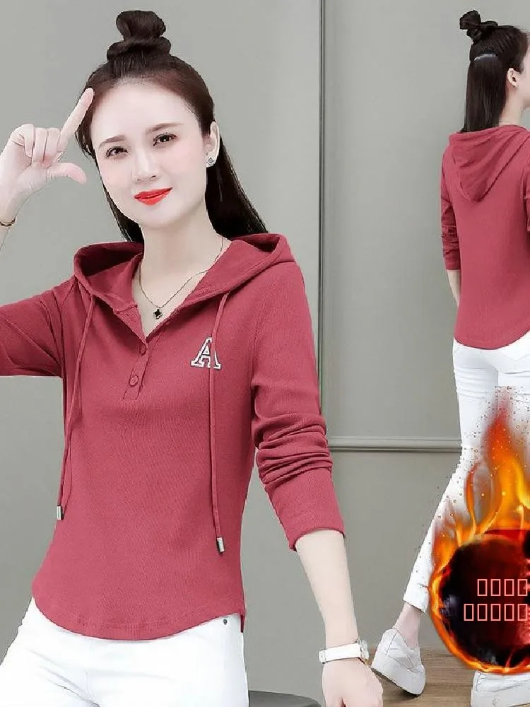 

Женская толстовка с длинным рукавом, облегающая укороченная базовая футболка, удобный повседневный топ для осени и зимы, легко носить