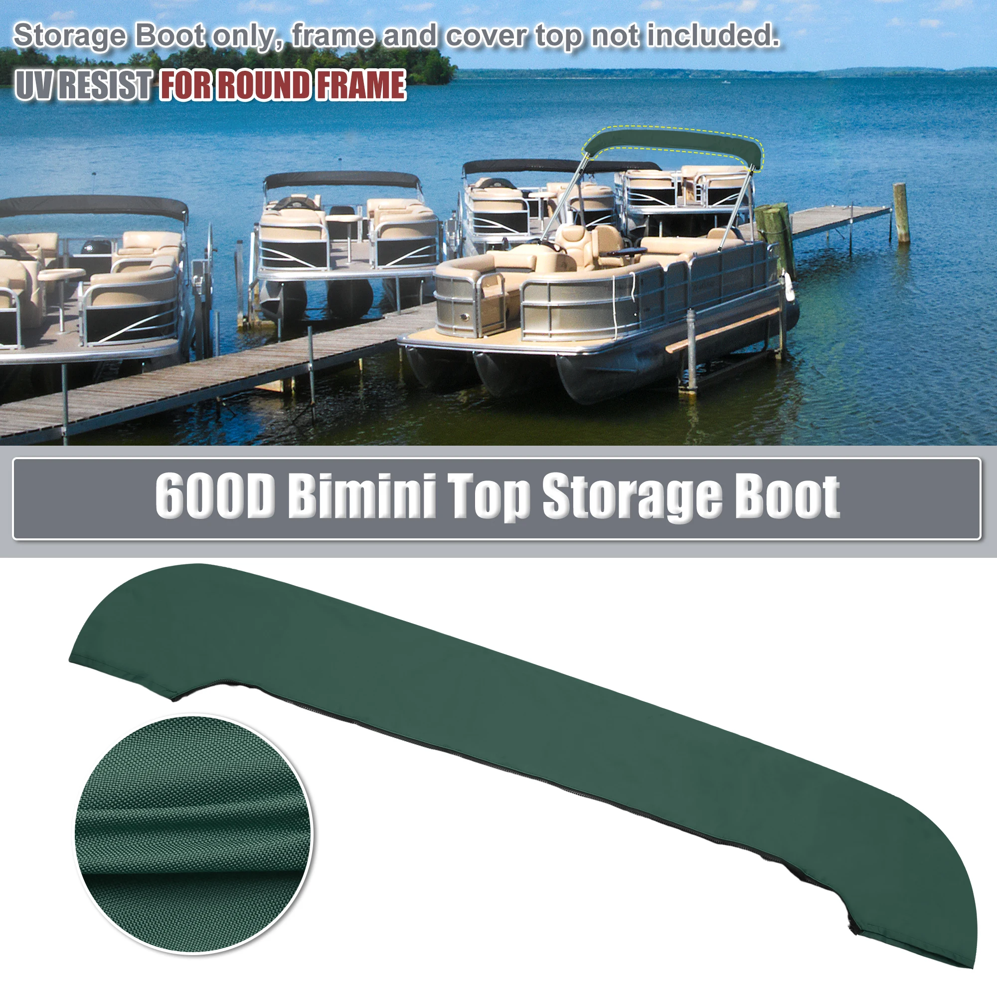 

UXCELL Boat Bimini Top Storage Boot Зеленый 97–103 дюйма Ш 600D Морской полиэстеровый носок