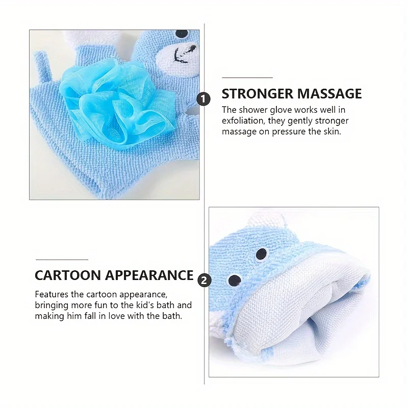 Cute Animal Bathing Gloves Kids Sponges for Bathing Loofah Gloves Shower Kids Body Scrub Hand Puppet Bath Wash Mitt Towel