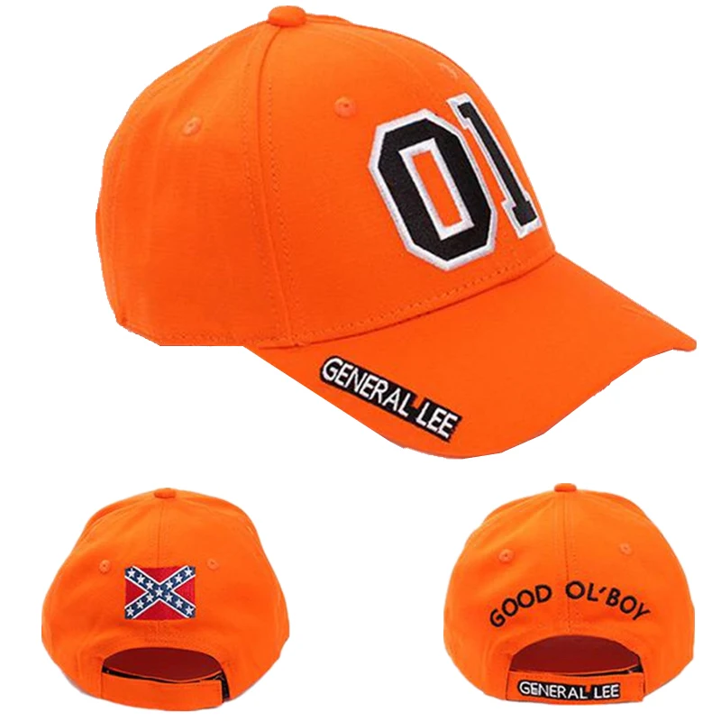 General Lee 01 Cosplay Hat Embroidery Unisex Cotton Orange Good OL\' Boy Dukes Adjustable Baseball Cap Accessories Sunhat Gift