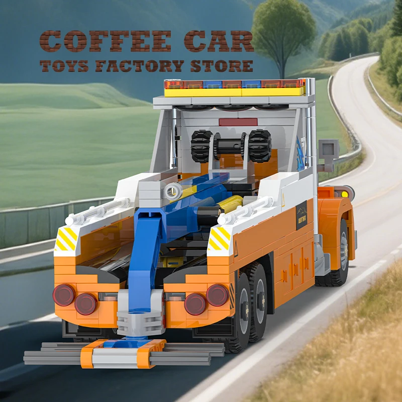 クリエイティブロードトレーラーMOCビルディングブロックパズルおもちゃ重量物輸送車ブロックトラック都市車両モデル大人子供ギフト