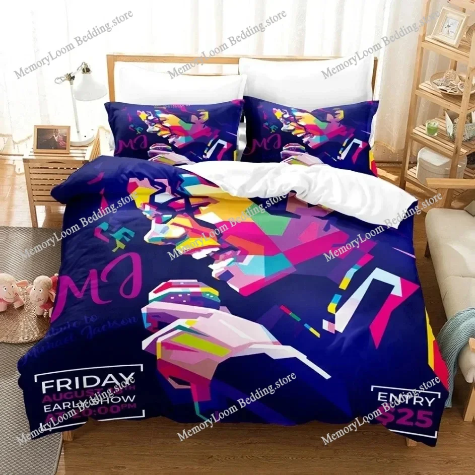 

3D Print Michael Jackson Bedding Set Duvet Cover Bed Set Quilt Cover Pillowcase Comforter king Queen Boys Adult Bedding Set
