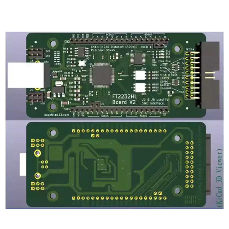 لوحة تطوير لوحة تطوير عملية-FT2232HL منفذ USB جديد FT2232H يدعم Openocd
