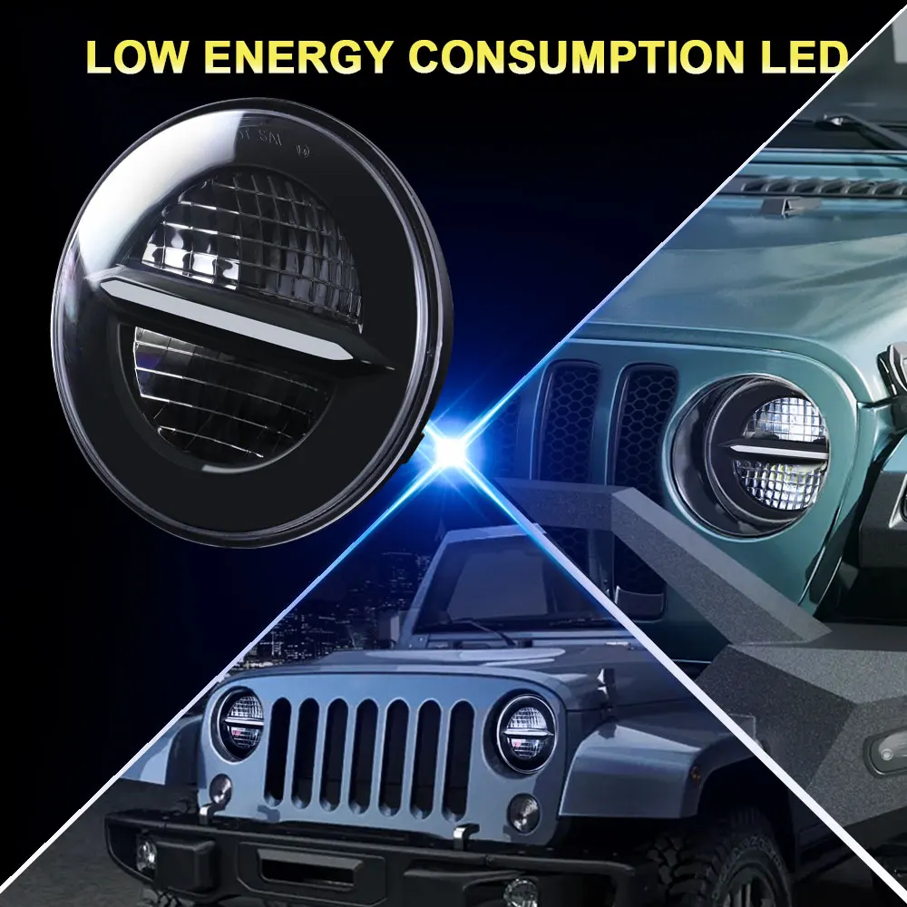 5.75 Inch LED Spotlights Work Light For Jeep Lights for Vehicles Truck Off-road Angel Eye Turn Daylight Automotive Headlamps