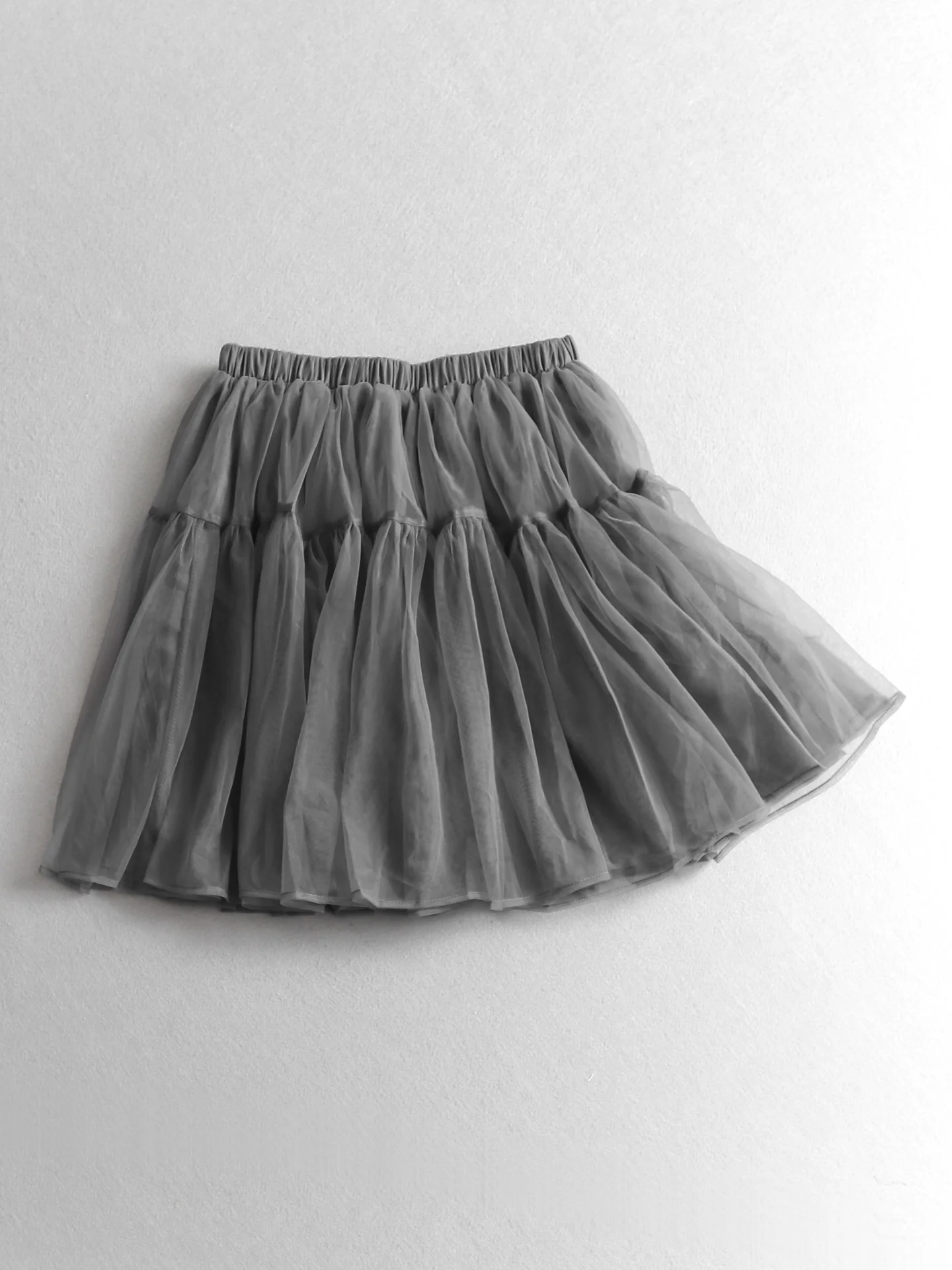 Anti-Aging  Color Elastic Waist Double Layered Tulle A-Line  Skirt Ballet Princess Style Women's Short Skirt