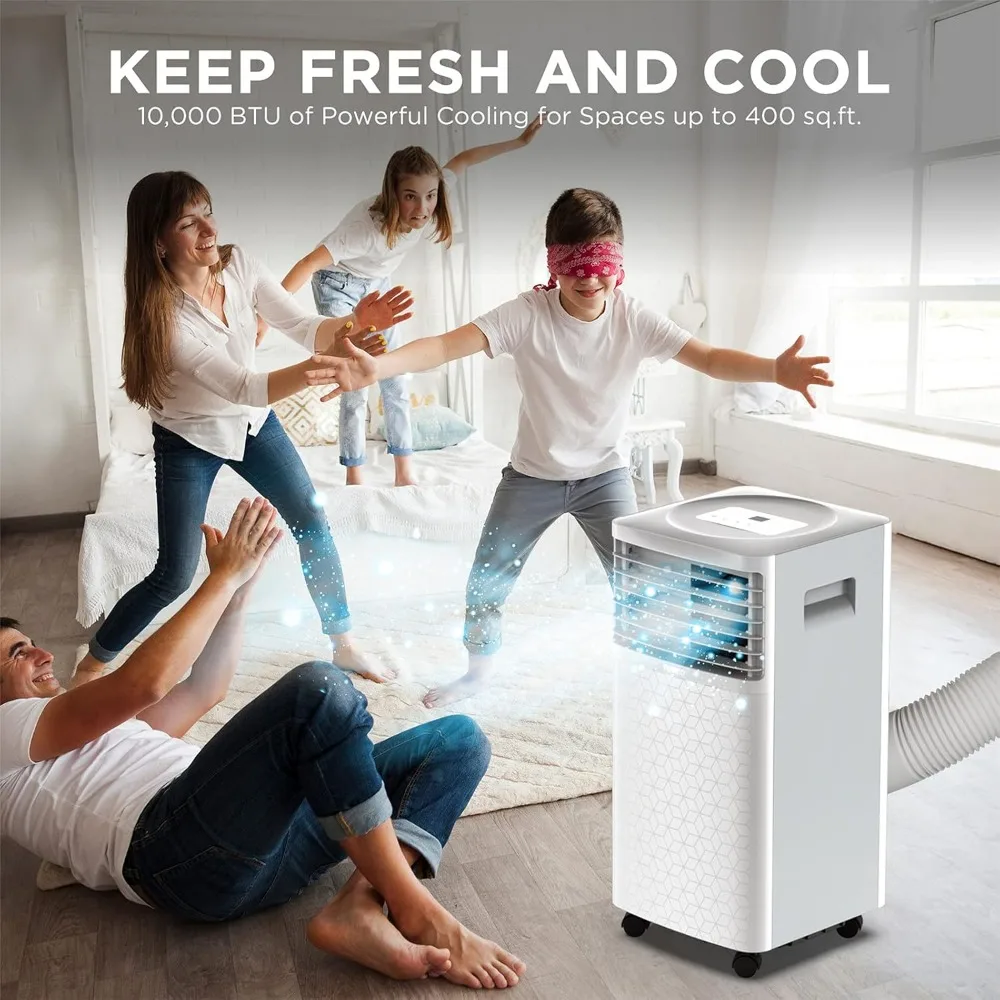 Portable Air Conditioner, Dehumidifier and Fan, 3-in-1 Floor AC Unit for Rooms up to 400 Sq Ft, Sleep Mode,Timer,Remote Included