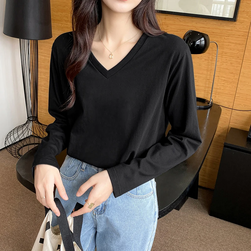 

Long Sleeve T-Shirts Womens Kawaii Japanese Style Cotton Tops Lace Trim Ruffled Hem Slim Fit Relaxed Fit Patchwork Autumn Daily