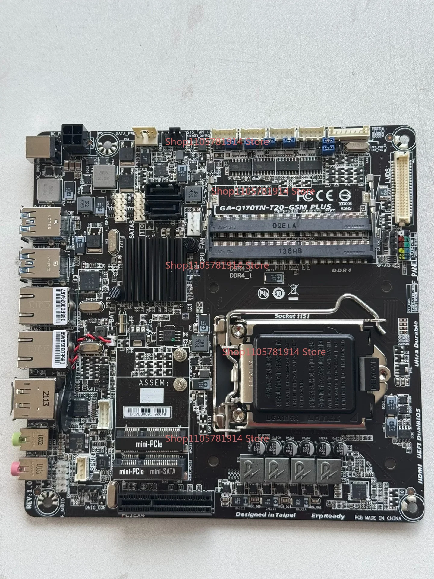 For Gigabyte GA-Q170TN-T20-GSM PLUS Industrial Control Main Board Mini ITX Small Chassis Main Board
