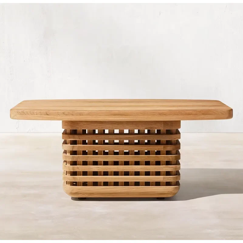 Outdoor Modern Courtyard Garden Set Luxury Hotel Furniture Teak Side Table New Design for Patio Yard Decor