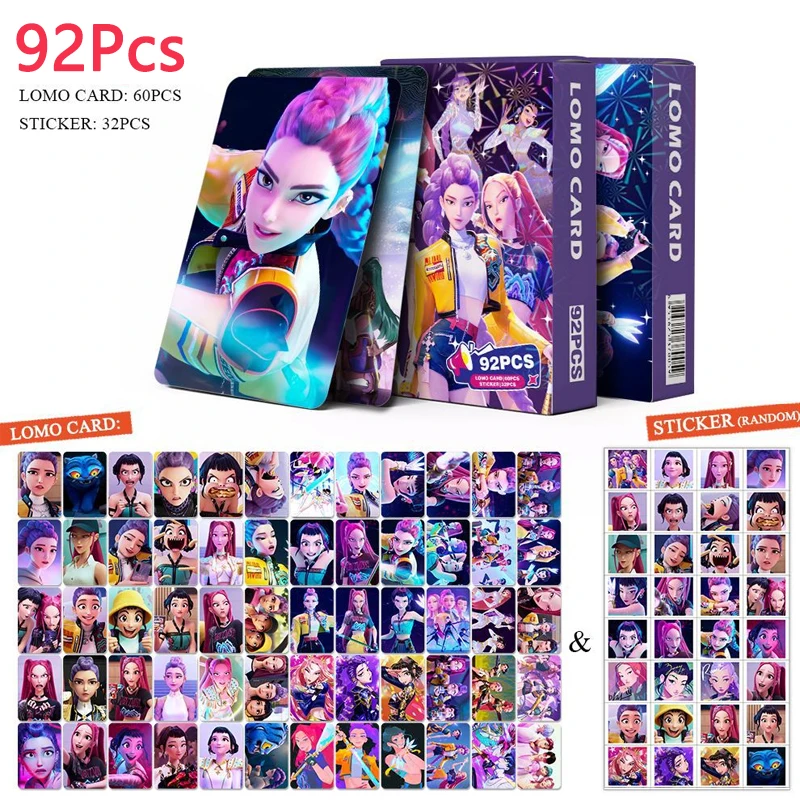 

92Pcs Korea Kpop Demon Hunters card Anime Collectible Cards and Stickers Kids Party Gaming Card Collect For Boys Girls Gifts