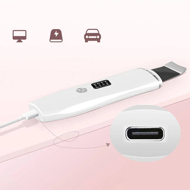 Pealy 초음파 필러 갈바닉 워터 필러, 음향 진동, 미세 전류 향상, USB 충전 스킨 매니저, 케라틴 마나