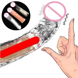 Extend 7cm Soft Reusable Condoms Penis Extension Sleeves Sex Toys for Man Delay Ejaculation Sleeve Cock Intimate Goods