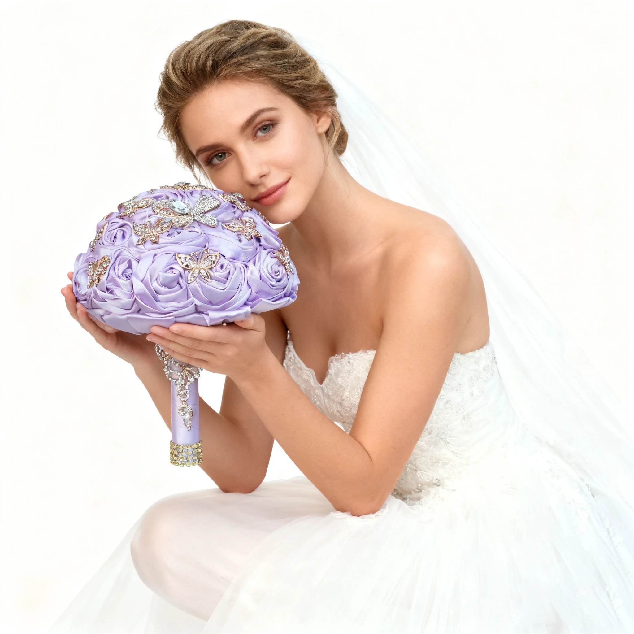 

Light Purple Best Quality Ivory Brooch Bouquet Wedding Bouquet Wedding Bouquets Pearl Flowers