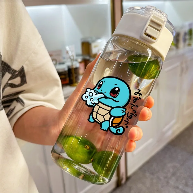Image of 600ml Wasserflasche Unisex Tragbare Modische Plastikbecher Cartoon Anime Muster Bedruckte Tasse Frauen Männer Outdoor Sportflaschen Geschenke