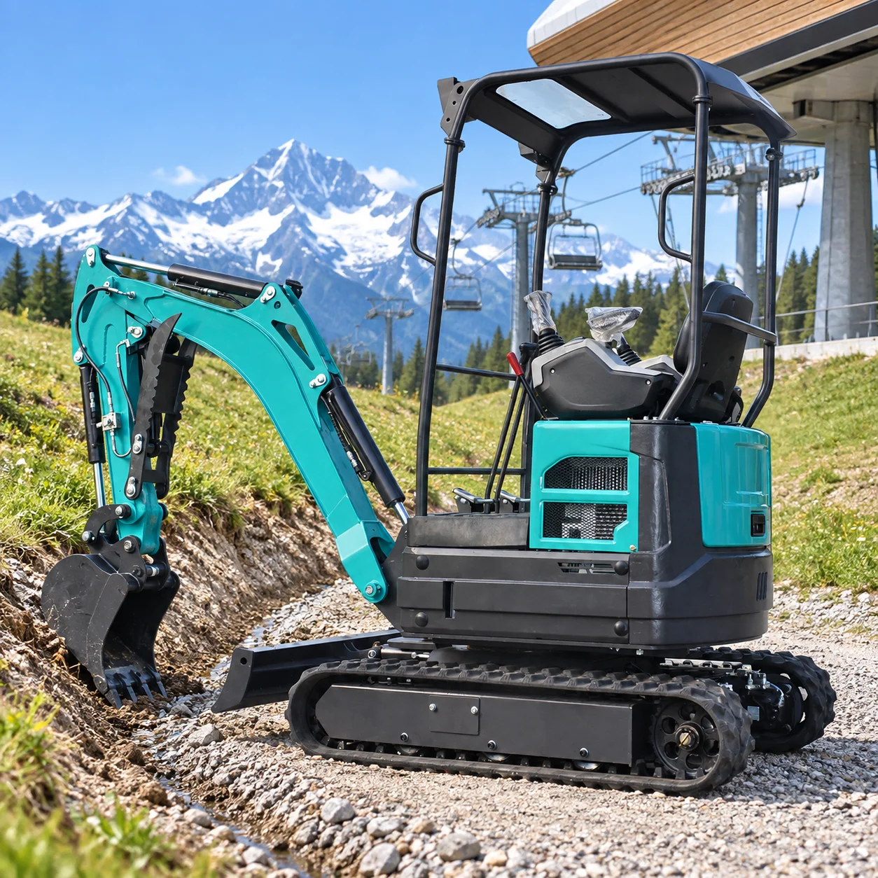 2T Compact Excavator Small Digging Machine for Pool Preparation Backyard Grading Agriculture and Housing Work