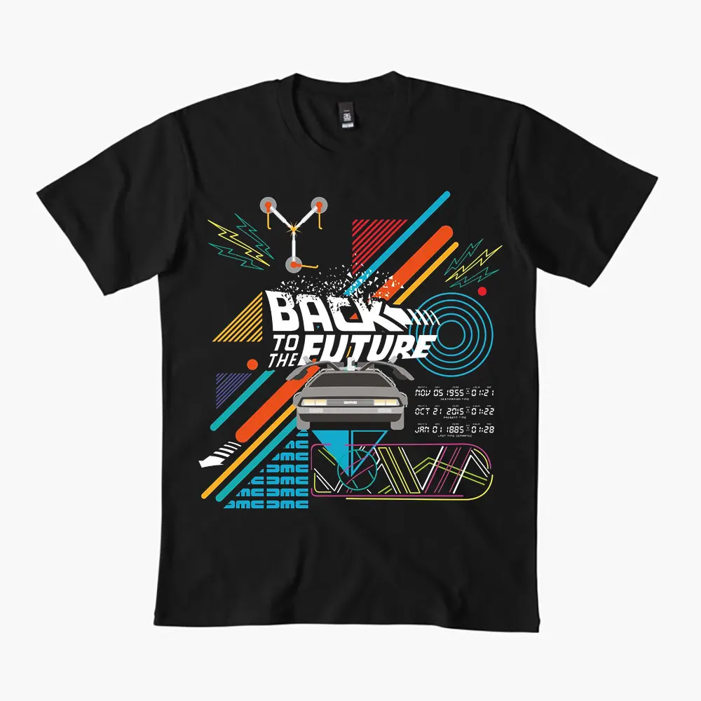 

0324 Back To The Future Retro Sic Fi Gift t shirt Vintage Time Machine DeLorean Graphic Clothes 100% cotton Large size Tops