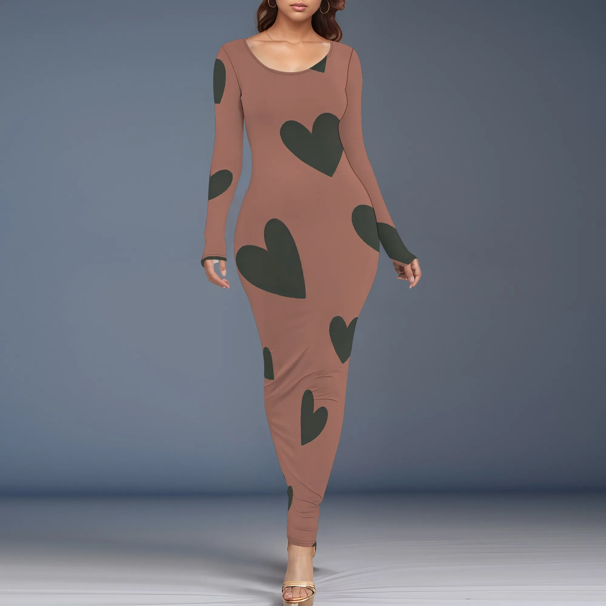 Abiti sexy da donna Abito longuette elegante a maniche lunghe Vestibilità ideale per cena da donna singola, festa di ballo, moda autunnale aderente