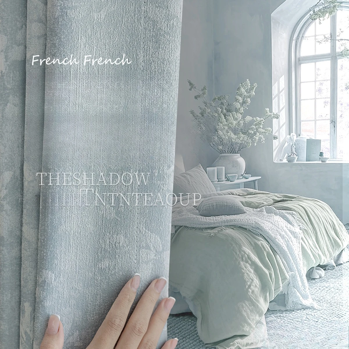 

French Monet Garden Curtain High Blackout Bedroom Living Room Study Balcony Bathroom Floor To Floor Window Simple Partition Door