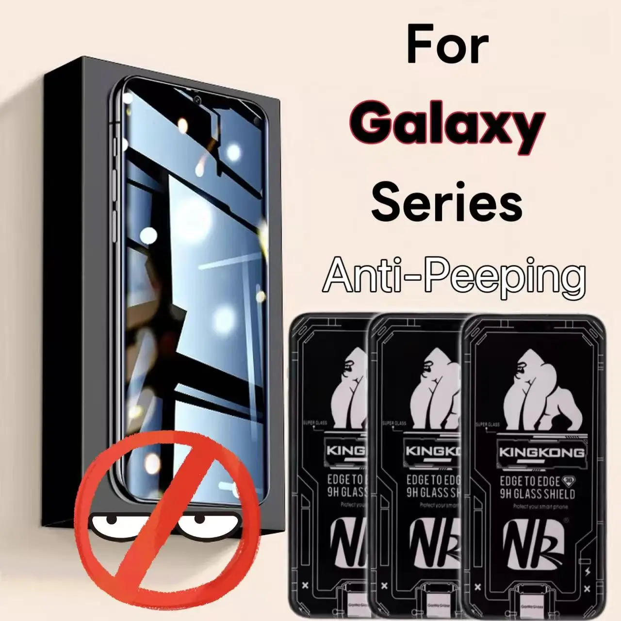 Anti-Spionage-Sichtschutzfolie für Samsung S22 S23 S24 S25 S26 Plus Ultra 9H Härtegrad Gehärtetes Glas 3er-Pack