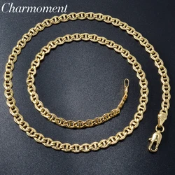 Hiphop Punk Curb Cuban Necklace for Men 18K Gold Color Italian Copper Women's Neck Chain Necklace Wedding Engagement Jewelry