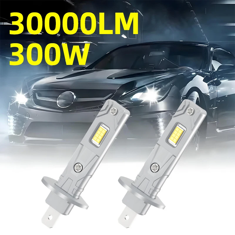 

H1 H7 H4 LED Headlight Bulb Mini 300W 30000LM Car Headlamp 9005 9006 H11 Fanless Light Auto Diode Fog Lamps 12V 6000K Automobile