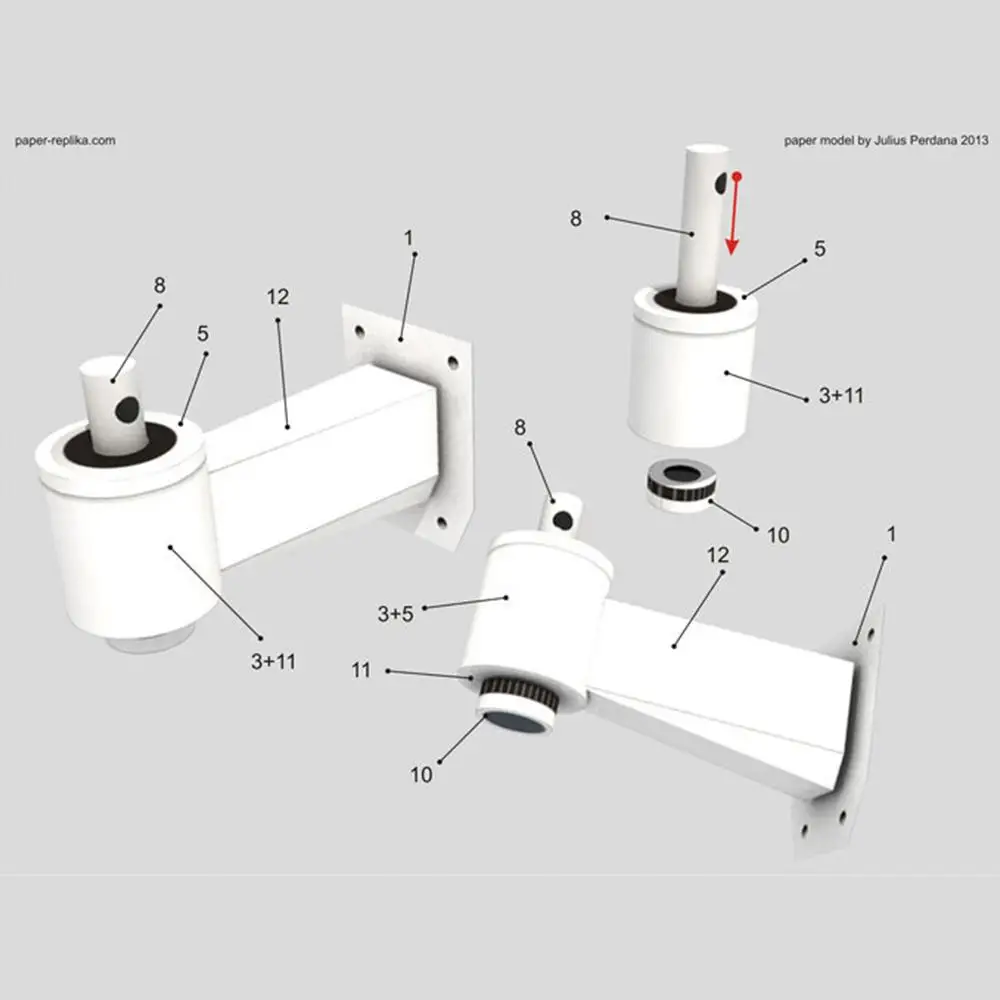 DUNIModell-Caméra de surveillance 3D pour montres, modèle de bricolage, jouets en papier CCTV, Attrappe Alarmanlage