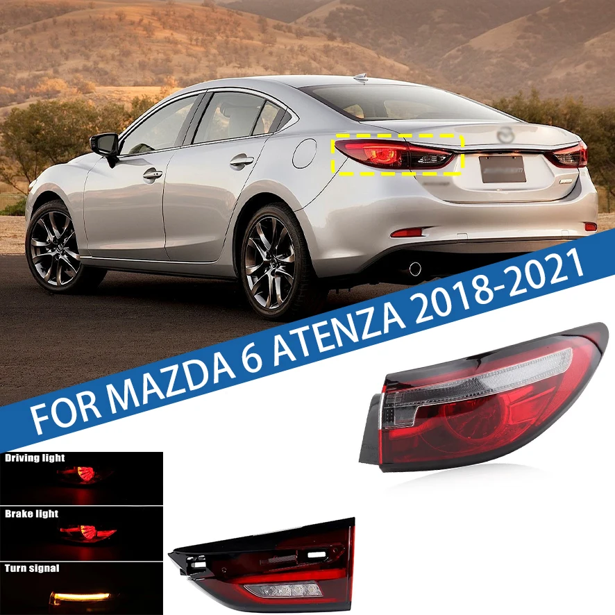 

For Mazda 6 Atenza 2018 2019 2020 2021 Car LED Tail light Rear Bumper Light Stop Brake Lamp Turn Signal Warning