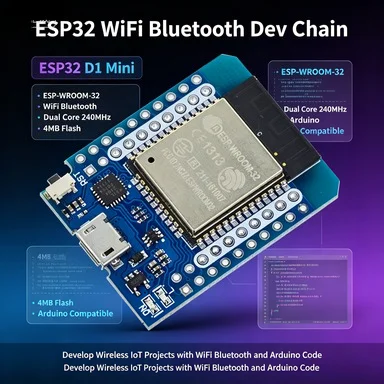 D1 Mini ESP32 ESP-WROOM-32 Development Board, 240MHz Dual-Core WiFi/BT BLE 4.2, 4MB Flash, ESP8266 Upgrade