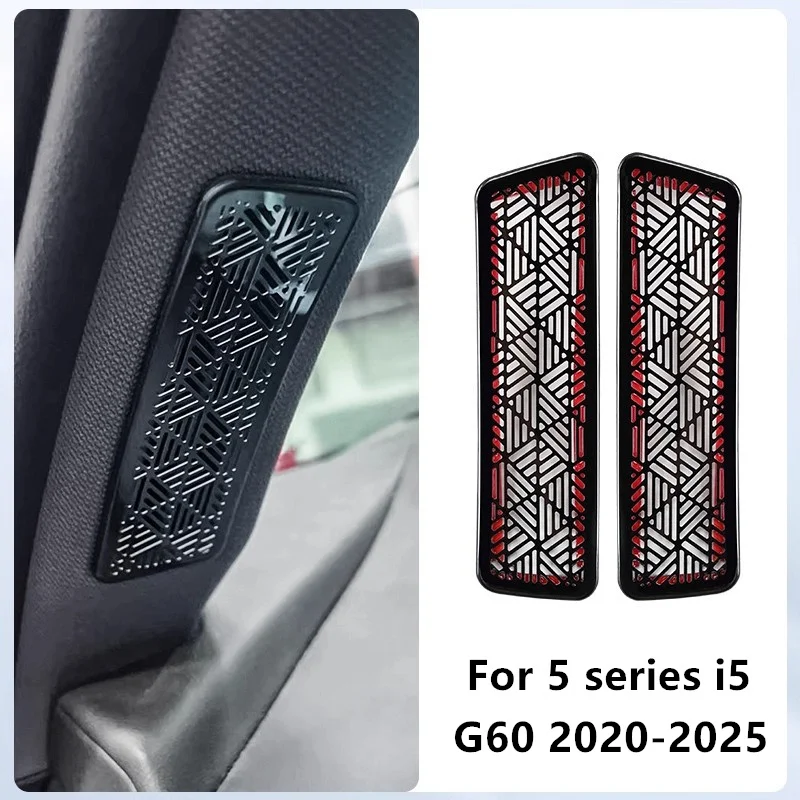 

Для BMW 5 серии i5 G60 2020-2025 автомобильная вентиляционная крышка А-образной стойки из нержавеющей стали, декоративная крышка вентиляционного отверстия для кондиционера