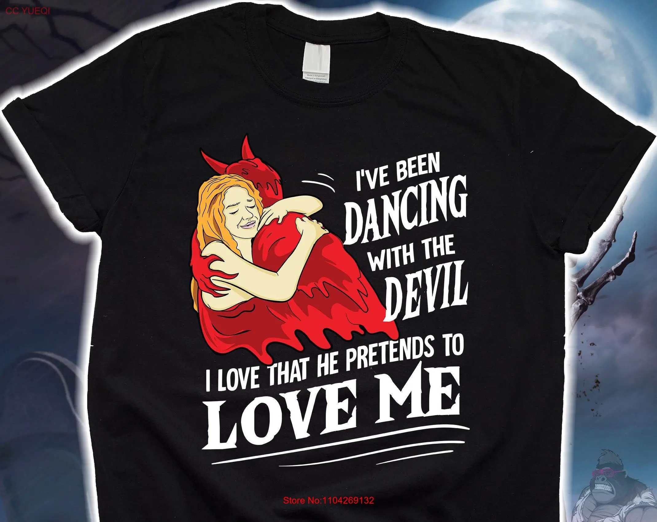 

Футболка «Танцующий с дьяволом» с пентаграммой OcculT Baphomet 666, готический свитер в стиле гранж, свитер с длинными или короткими рукавами