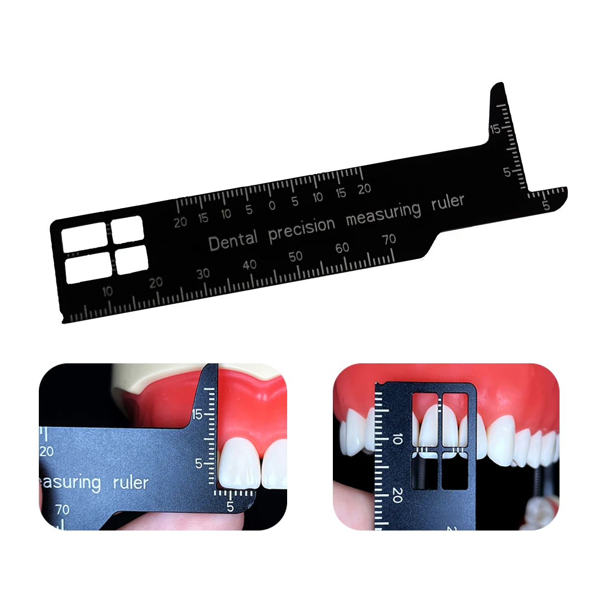 Dental Precision Measuring Ruler - Double-Sided Scale, Aluminum, Multi-Function Endodontic Tool for Medical & Lab Use