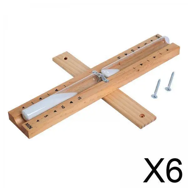 

6x Multifunction Wall Mounted Sauna Timer Wooden Hourglass Countdown Clock