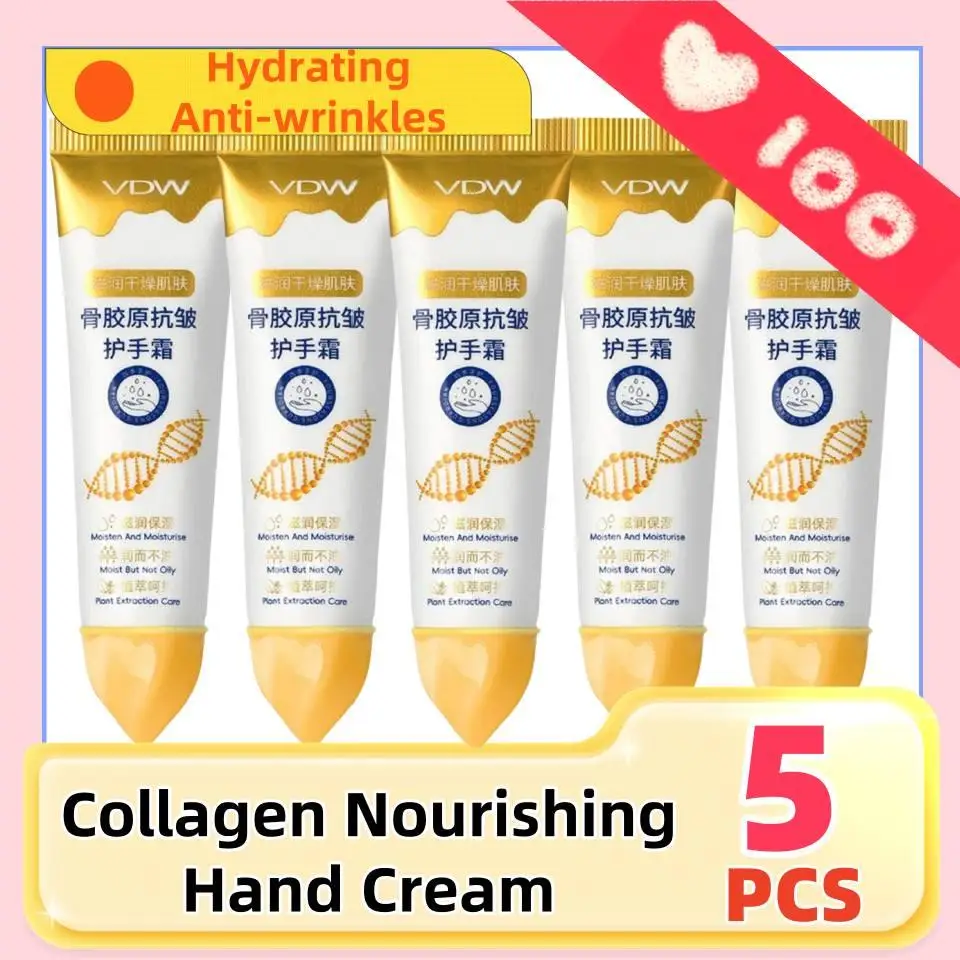 

5Pcs Collagen Anti-wrinkles Hand Cream Anti-Drying Whitening Moisturizing Repair Hand Lotion Nourishing Smooth Hand Cream