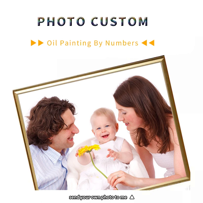 Personalised Paint By Numbers Photo Custom DIY Oil painting by number adults Picture On Canvas Portrait Family Children Photo