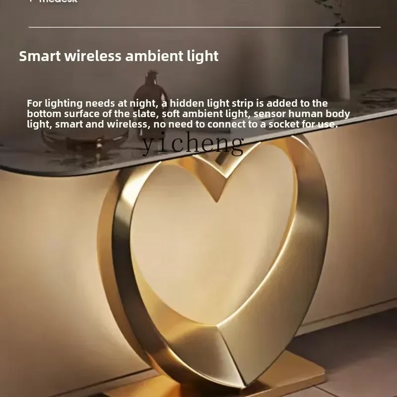 

ZZ Light Luxury Entrance Gate Front Door Background Wall Display Table Ornament Art Rack