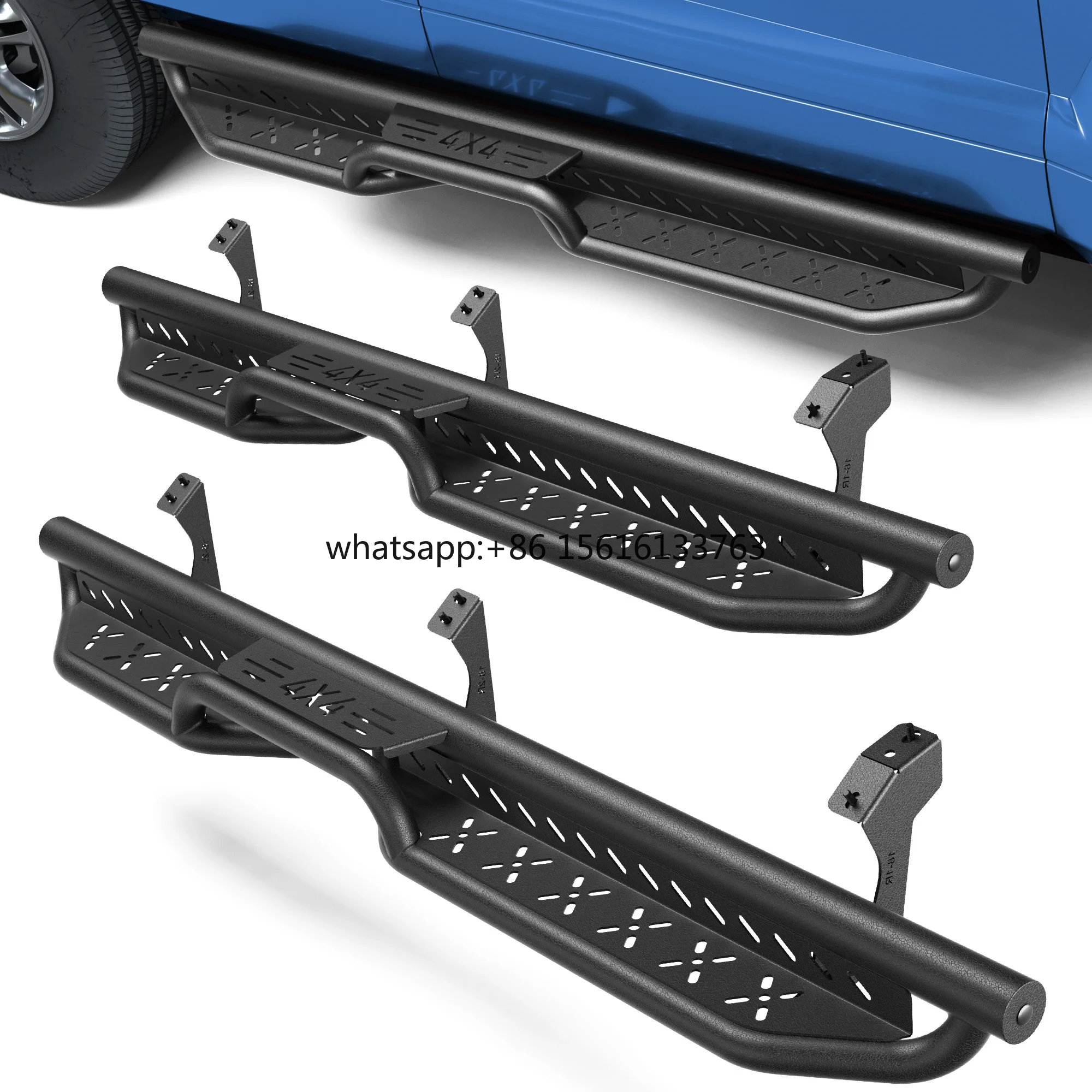 

Running Boards Two Stairs Design Side Step Compatible with for Lexus GX470 Crew Cab 4 Doors Only, Powder-Coated Black