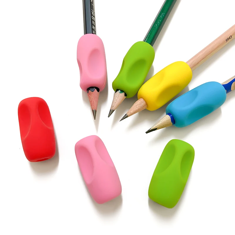 5pcs Pencil Holder for Primary School Students Children's Stationery Silicone Writing Posture Corrector for Posture Correction