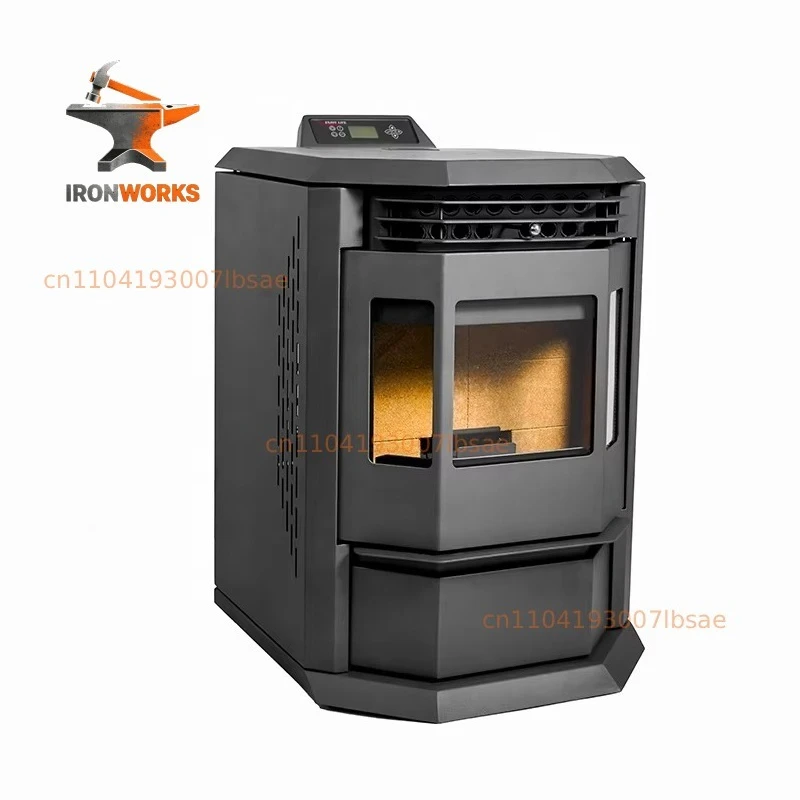 WiFi Controlled Europe Style Garden Indoor Cast Iron Modern Heater Decorative Pellet Burning Fireplace